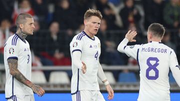 Scott McTominay celebra un gol.