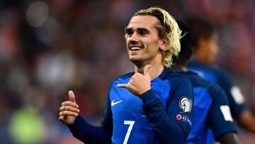 Griezmann celebra el gol de Francia.