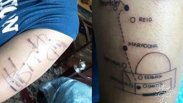 Un indio se tat&uacute;a en el brazo el &quot;gol del siglo&quot; de Maradona