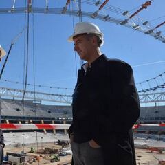 Macri, presidente de Argentina, visitó el Wanda Metropolitano