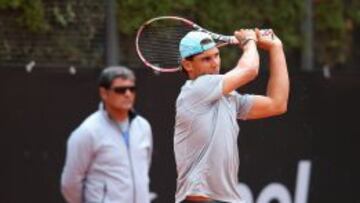 Nadal, entrenando ya en Roma.