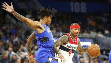 Fultz defiende a Thomas durante el partido que ha enfrentado a los Orlando Magic y a los Washington Wizards