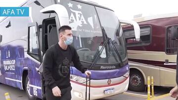 La llegada de Messi a Ezeiza