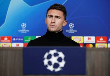 Soccer Football - Champions League - Manchester City Press Conference - Groupama Stadium, Lyon, France - November 26, 2018 Manchester City's Aymeric Laporte during the press conference Action Images via Reuters/John Sibley