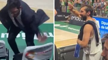 Tras la antideportiva a Musa, caos: sillas destrozadas, Llull llamando llorón al Unicaja...