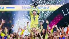   Kiana Palacios lifties the Champion Trophy during the game America vs Pachuca, corresponding to second leg of great Final of the Torneo Clausura 2023 of the BBVA MX Womens League, at Azteca Stadium, on June 05, 2023.
<br><br>
Kiana Palacios levantan trofeo de Campeon Junto a Jugadoras durante el partido America vs Pachuca, Correspondiente al partido de Vuelta de la Gran final del Torneo Clausura 2023 de la Liga BBVA MX Femenil, en El Estadio Azteca, el 05 de Junio de 2023