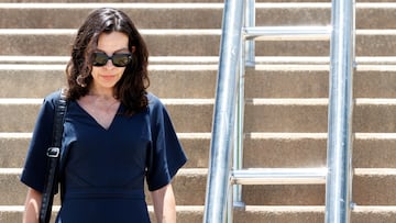 Silvia Bronchalo, walks after a Thai court jailed for life her son, Daniel Sancho Bronchalo for the high-profile murder and dismembering of a Colombian man last year on the popular tourist island of Koh Phangan, as she leaves court in Koh Samui, Surat Thani province, Thailand, August 29, 2024. REUTERS/Somkiat Raksaman