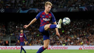 De Jong durante el Barcelona-Inter de Milán de la Champions League.