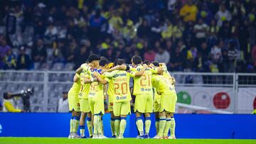 Jugadores del América previo al juego de Vuelta contra el Atlético de San Luis.
