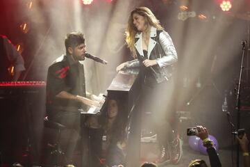Miriam Rodríguez y Pablo López en un concierto de la gira "Contigo" de la cantante ofrecido en la Sala But de Madrid el 11 de enero de 2019.