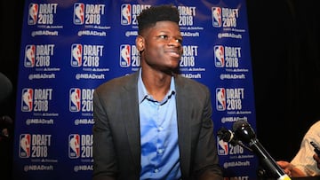 NEW YORK, NY - JUNE 20: NBA Draft Prospect Mohamed Bamba speaks to the media before the 2018 NBA Draft at the Grand Hyatt New York Grand Central Terminal on June 20, 2018 in New York City. NOTE TO USER: User expressly acknowledges and agrees that, by downloading and or using this photograph, User is consenting to the terms and conditions of the Getty Images License Agreement. Mike Lawrie/Getty Images/AFP
== FOR NEWSPAPERS, INTERNET, TELCOS & TELEVISION USE ONLY ==