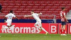 Benzema celebr&oacute; as&iacute; su gol al Atl&eacute;tico.