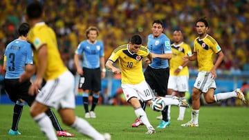 El 28 de junio de 2014 James Rodríguez marcó el mejor gol en el Mundial de Brasil. Uruguay lo sufrió y Colombia celebró.