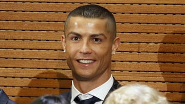 Cristiano Ronaldo en la recepci&oacute;n en el Ayuntamiento de Madrid.
