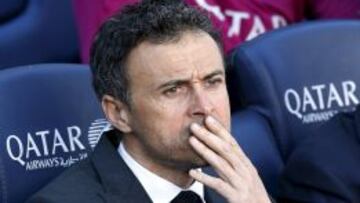 Luis Enrique, en el banquillo del Barça.