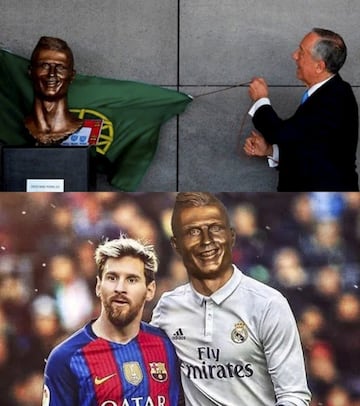 Los memes no tuvieron piedad con la estatua de Cristiano