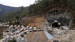 Ambulances wait in line outside a tunnel where rescue operations are underway to rescue trapped workers, after the tunnel collapsed, in Uttarkashi in the northern state of Uttarakhand, India, November 28, 2023. REUTERS/Francis Mascarenhas