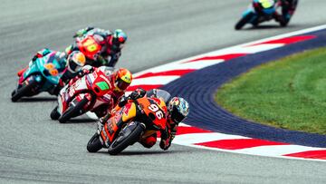Dani Holgado durante la clasificación de Moto3 del GP de Austria.
