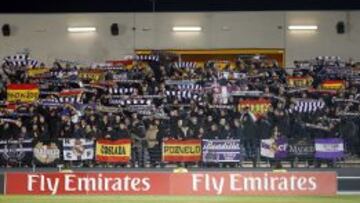 Los ultras, durante el Castilla-Murcia.