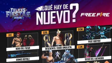 Agenda semanal de Free Fire del 29 de diciembre al 3 de enero con Bonus Incubadora y Pase de Boyaah
