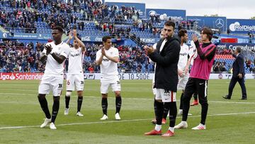 Los jugadores del Sevilla.