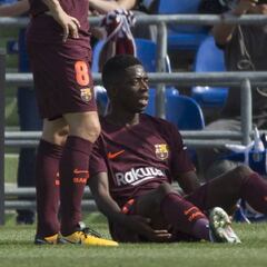 Dembélé se fue en el 24' con una lesión en los isquiotibiales