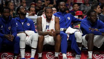 Kawhi Leonard, en el banquillo de Los Angeles Clippers.