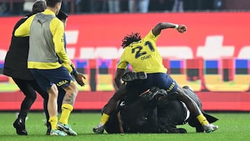 The Turkish Super Lig fixture ended with a mass brawl as home supporters stormed the field clashed with Batshuayi, Osayi- Samuel and Oosterwolde.