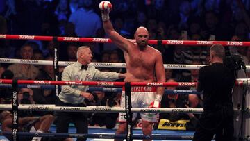 Tyson Fury tras noquear a Dillian Whyte.