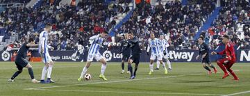 1-0. Sabin Merino y Keylor Navas en la jugada del primer gol de Martin Braithwaite