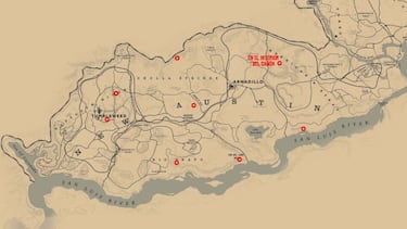 Todos los huesos de dinosaurio de Red Dead Redemption 2