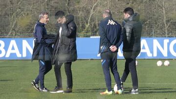 Entrenamiento Deportivo de La Coruña. Óscar Cano rosende Juan Giménez