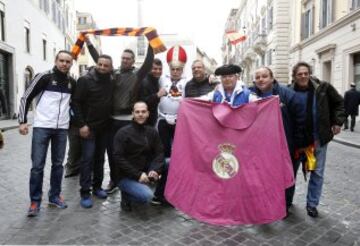 Cientos de aficionados madridistas ya se encuentran en Roma para animar a su equipo en Champions.