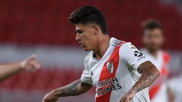 Jorge Carrascal en un partido de River Plate en la Copa Libertadores