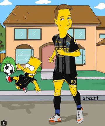 Así se ven los cracks del fútbol en los Simpsons