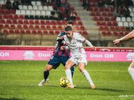 Partido de LaLiga Hyoermotion entre la Cultural Leonesa y el Huesca.