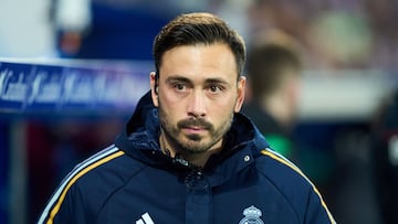 VITORIA-GASTEIZ, SPAIN - DECEMBER 21:  Assistant coach Davide Ancelotti looks on prior to the LaLiga EA Sports match between Deportivo Alaves and Real Madrid CF at Estadio de Mendizorroza on December 21, 2023 in Vitoria-Gasteiz, Spain. (Photo by Juan Manuel Serrano Arce/Getty Images)