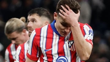 Julián Alvarez, al acabar el encuentro de Champions ante el Real Madrid.