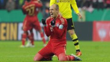 Robben celebra el gol que dio la victoria al Bayern.