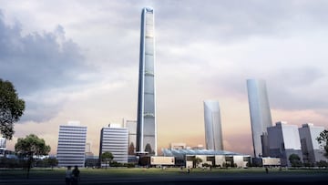 El Golden Finance 117 es uno de los tantos rascacielos abandonados repartidos por todo China, y que muestran la crisis inmobiliaria que azota al gigante asiático.