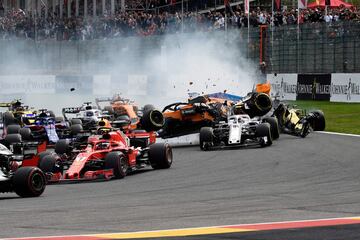 El accidente de Fernando Alonso en el GP de Bélgica