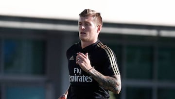 Kroos, en el entrenamiento del Real Madrid.