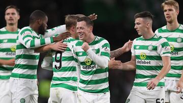 El Celtic celebra la clasificación.