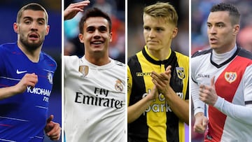 Mateo Kovacic, Sergio Reguil&oacute;n, Martin Odegaard y Ra&uacute;l de Tom&aacute;s.