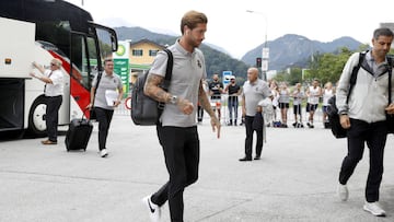 Ramos apunta a Balaídos después de entrenarse ayer con el resto de la plantilla madridista.