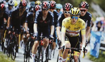 Tadej Pogacar con el maillot amarillo del Tour. 