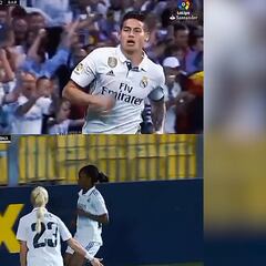 Linda y James, goles similares que emocionan al Madrid