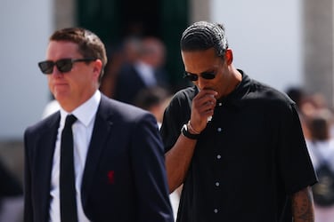 Virgil van Dijk llega al funeral de Diogo Jota y su hermano André Silva en la Igreja Matriz de Gondomar el 5 de julio de 2025 en Gondomar, Portugal.