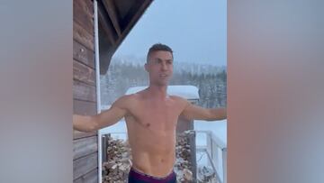 Cristiano Ronaldo’s barely naked -4°F icy bath video hits over 70M views sensation!