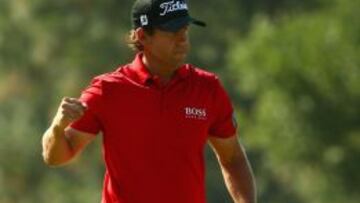 SUPERACIÓN. Erik Compton celebra un golpe en el US Open.